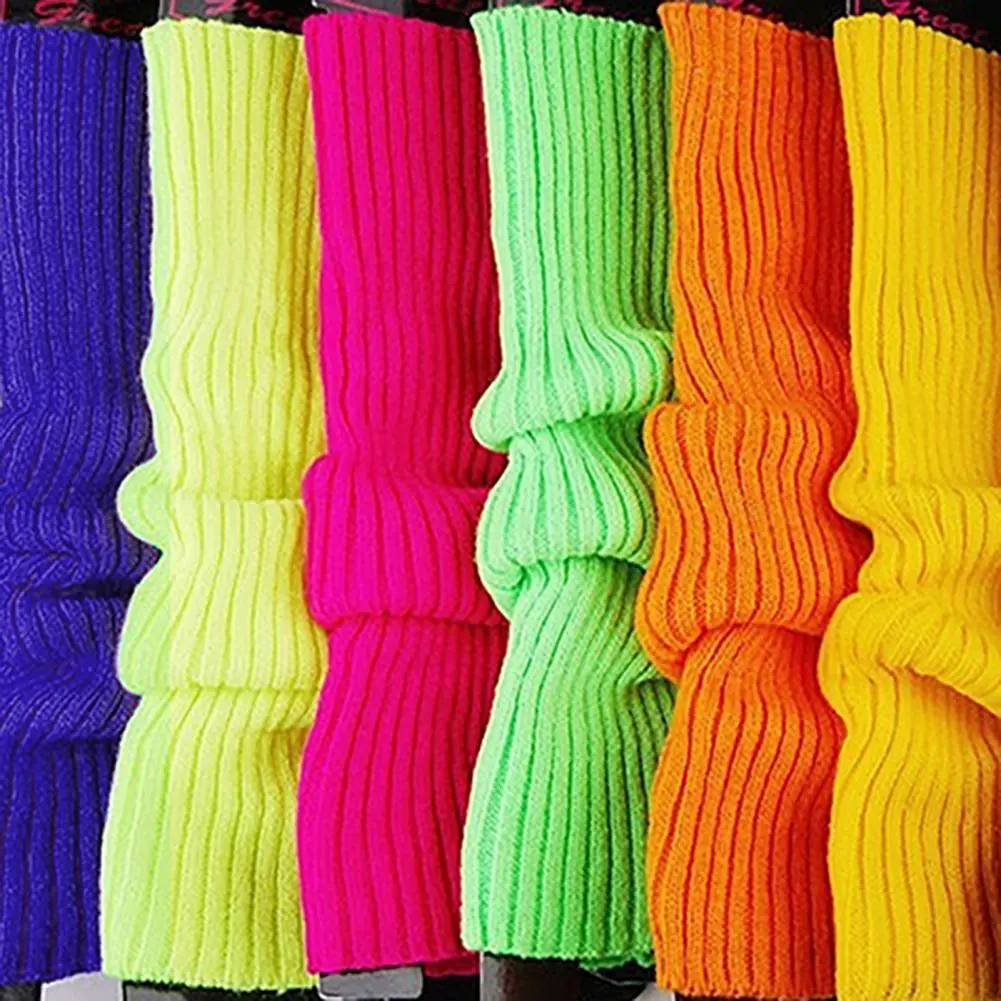 Knitting Leg Warmers Candy Color Boot Cover Women Autumn Warm Ankle Socks Knitted Knee Socks Punk Cool Knit Long Winter Socks