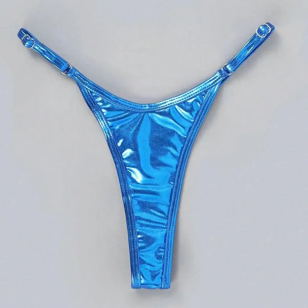 Women G-string Glossy Triangle Shape sexy low waist Beach Swim Briefs Adjustable Strap Anti-septic Thong Lady Briefs Panties