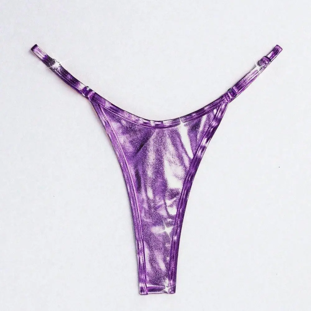 Women G-string Glossy Triangle Shape sexy low waist Beach Swim Briefs Adjustable Strap Anti-septic Thong Lady Briefs Panties