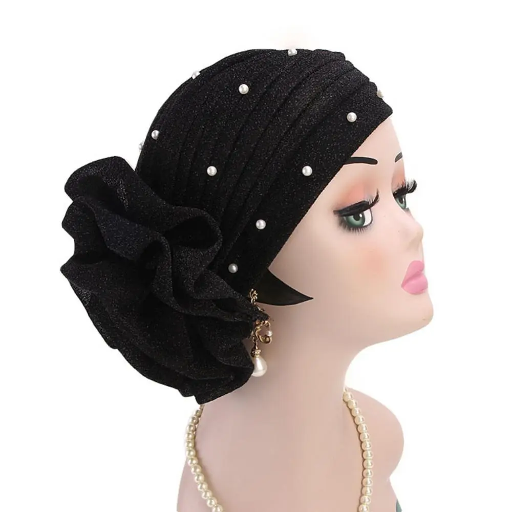 Faux Pearl Muslim Turban Hat Hijab Caps Islamic Underscarf Bonnet For Woman  Islamic Underscarf Women Hats Elastic Head Wrap