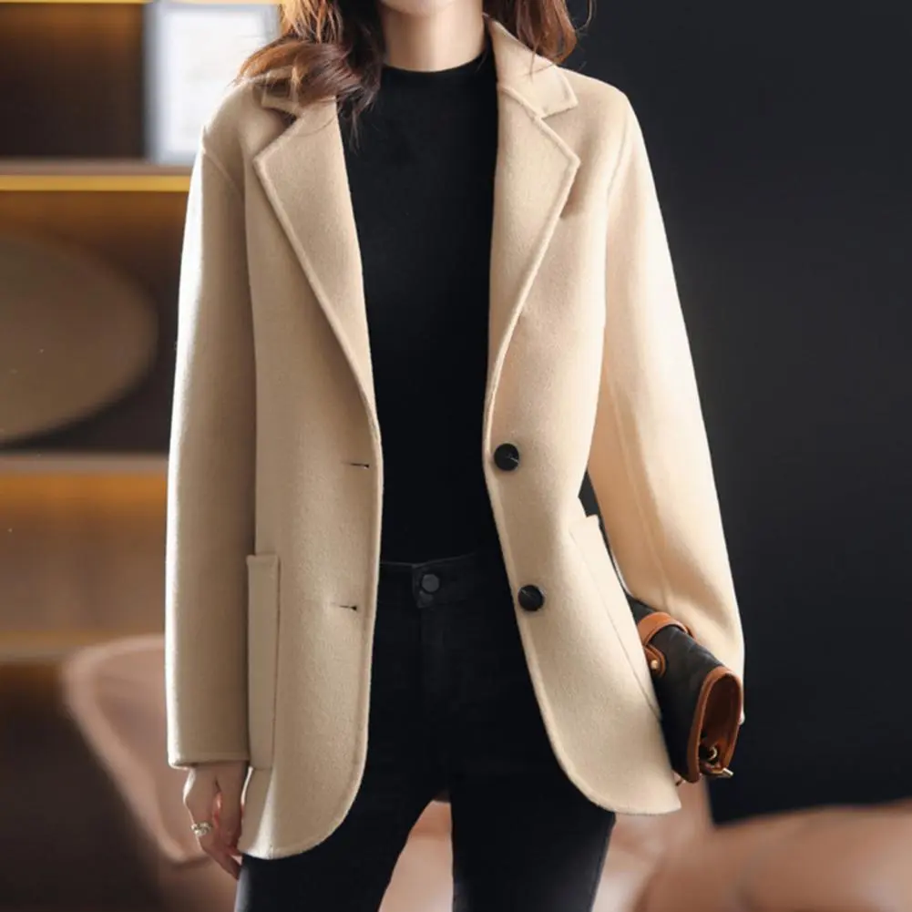 OL Style Camel Women Spring Loose Casual Outwear Office Lady Loose Coat Suit Jacket Single breasted Commute Women Coat