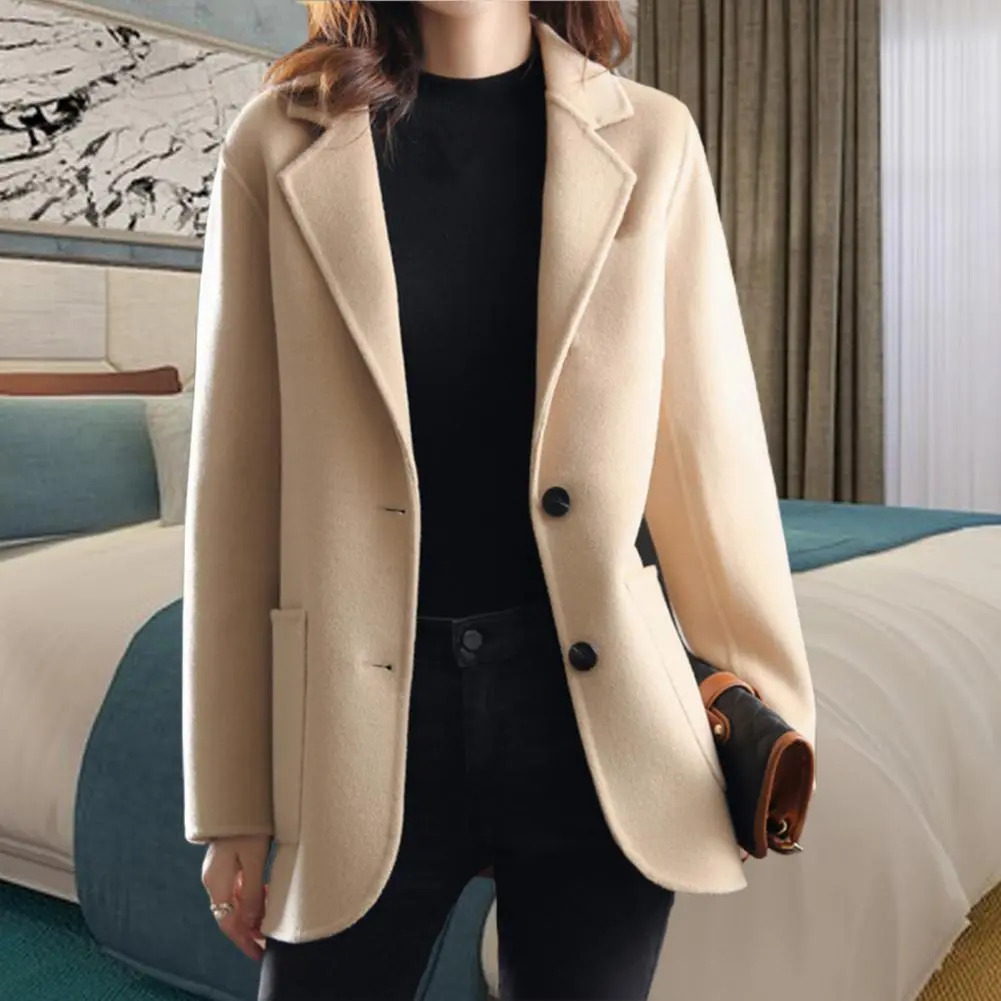 OL Style Camel Women Spring Loose Casual Outwear Office Lady Loose Coat Suit Jacket Single breasted Commute Women Coat