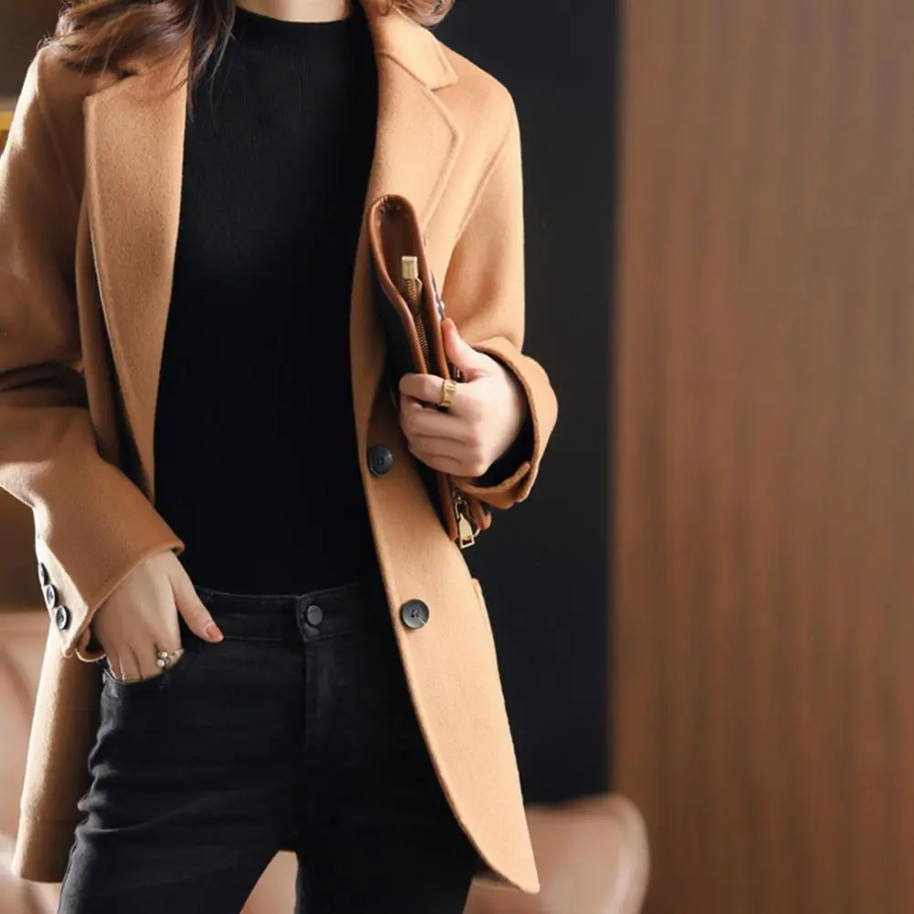 OL Style Camel Women Spring Loose Casual Outwear Office Lady Loose Coat Suit Jacket Single breasted Commute Women Coat
