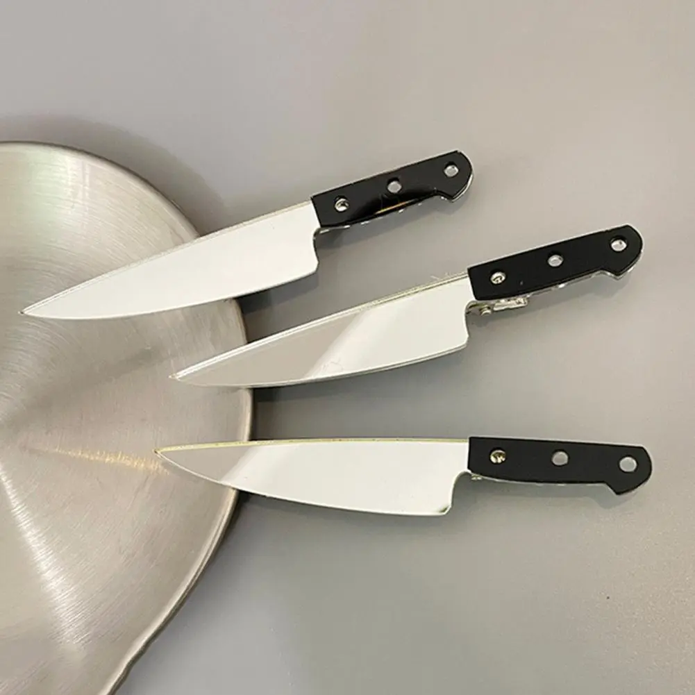 Funny Emulation Knife Hair Clips Cutter Shape Hairpin Mirror-like Cutter Edge Knif Hairpin Cutter Hair Clip Girls Bang Hairpin