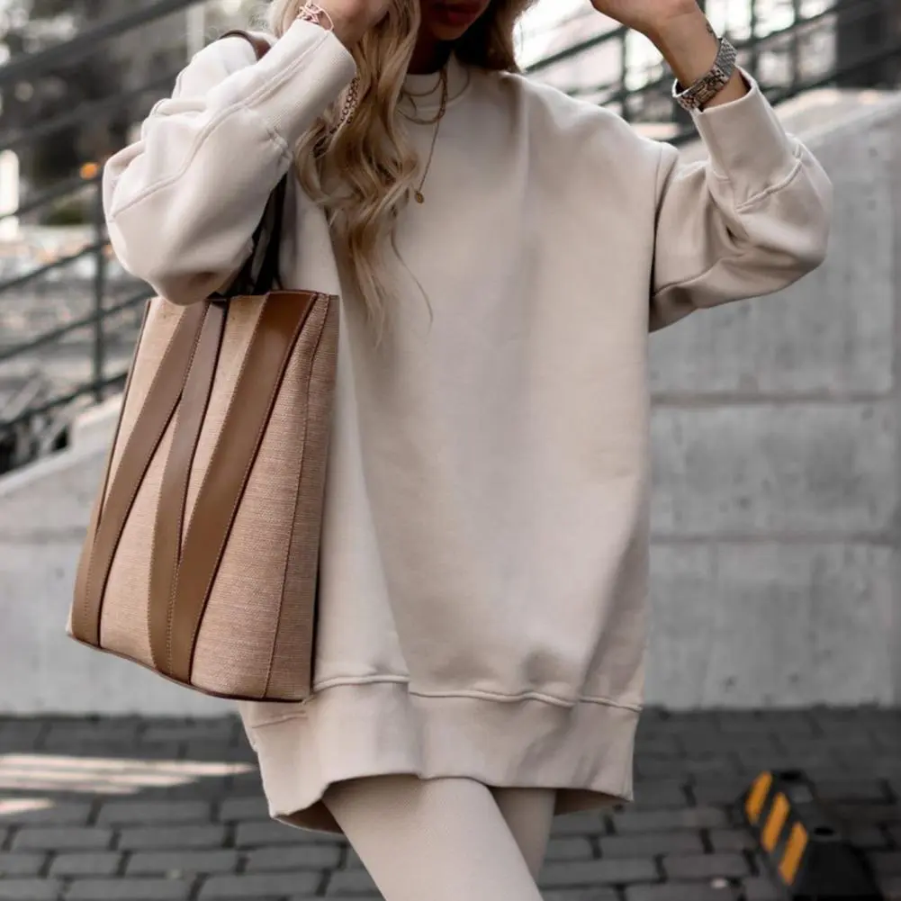 550g Women Tracksuit Sweatshirt Suits Casual O-neck Long Sleeve Pullover Sweatpants Two Pieces Set Thermal Slim Sweatshirt Set