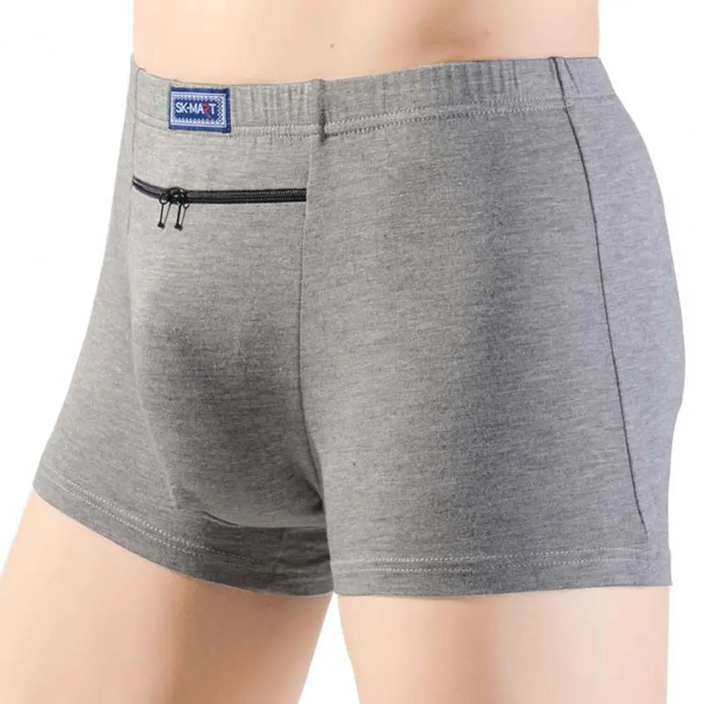 Men's Anti-theft Underwear Big Pockets Boxer Four Quarter Anti-theft Briefs Breathable Seamless Pocket One-piece Men Boxers