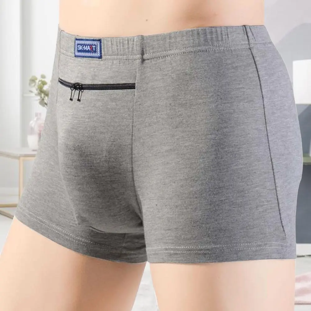 Men's Anti-theft Underwear Big Pockets Boxer Four Quarter Anti-theft Briefs Breathable Seamless Pocket One-piece Men Boxers