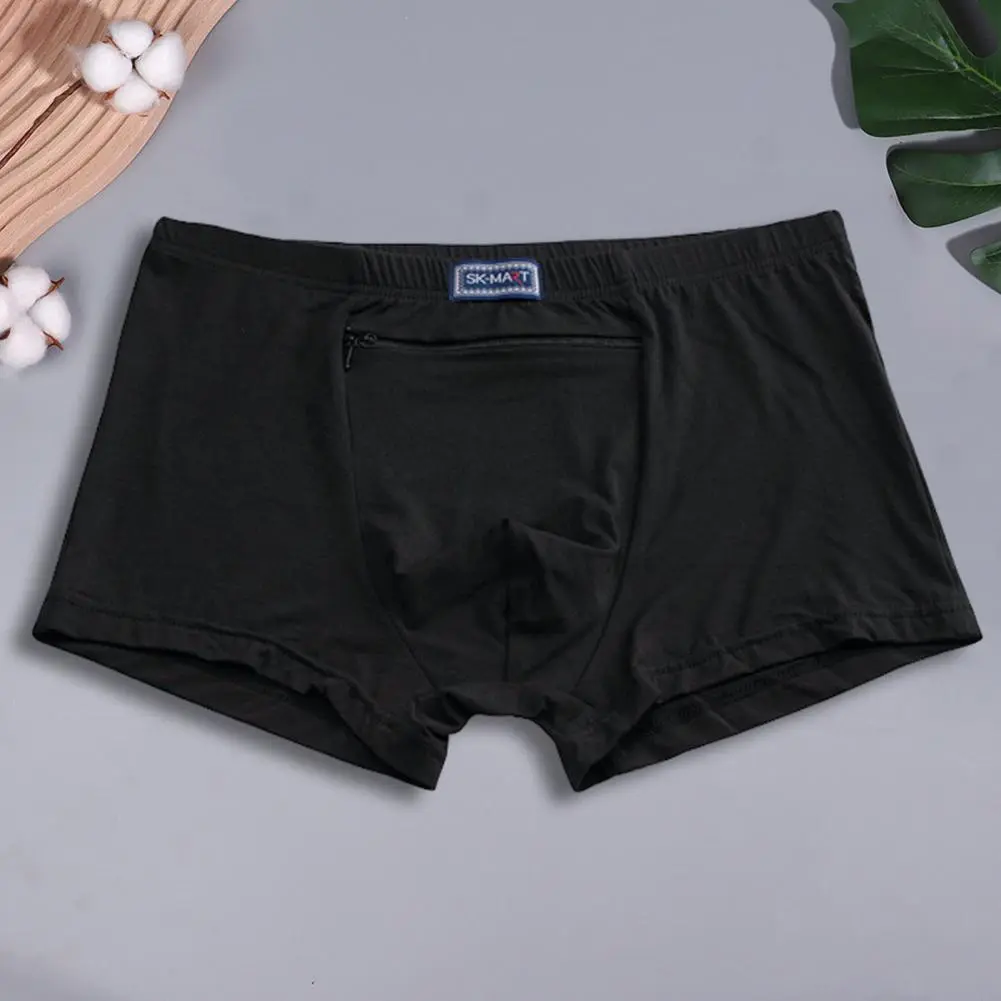 Men's Anti-theft Underwear Big Pockets Boxer Four Quarter Anti-theft Briefs Breathable Seamless Pocket One-piece Men Boxers