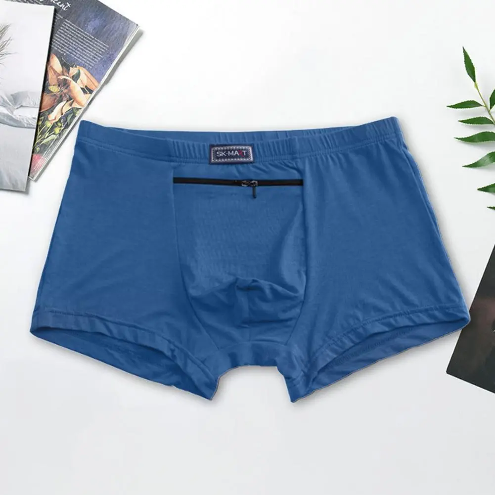 Men's Anti-theft Underwear Big Pockets Boxer Four Quarter Anti-theft Briefs Breathable Seamless Pocket One-piece Men Boxers