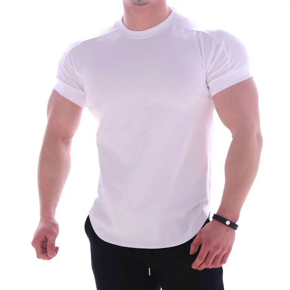 Skin-touch Milk Silk Men T-shirt O Neck Solid Color Short Sleeves Summer T Shirt for Men 2022 Sweat Absorption Casual Men Tops