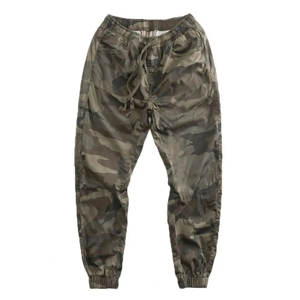 Men Sweatpants Joggers Cargo Pants Camouflage Ankle Tied Elastic Waist Drawstring Spring Autumn Harem Pants Trousers