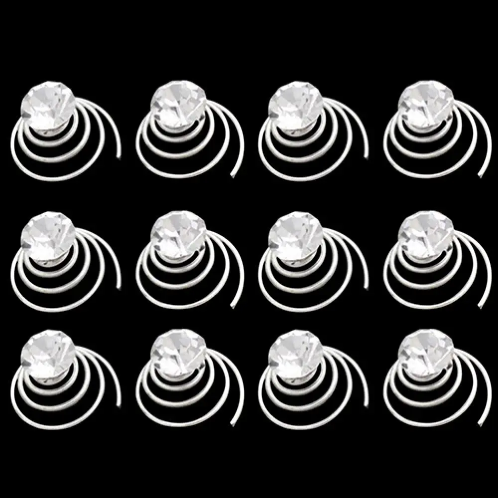 Wedding Bridal Hair Pins Rhinestone Twists Coil Flower Swirl Spiral Hairpins wedding hair clip for woman Crystal Bride Headwear