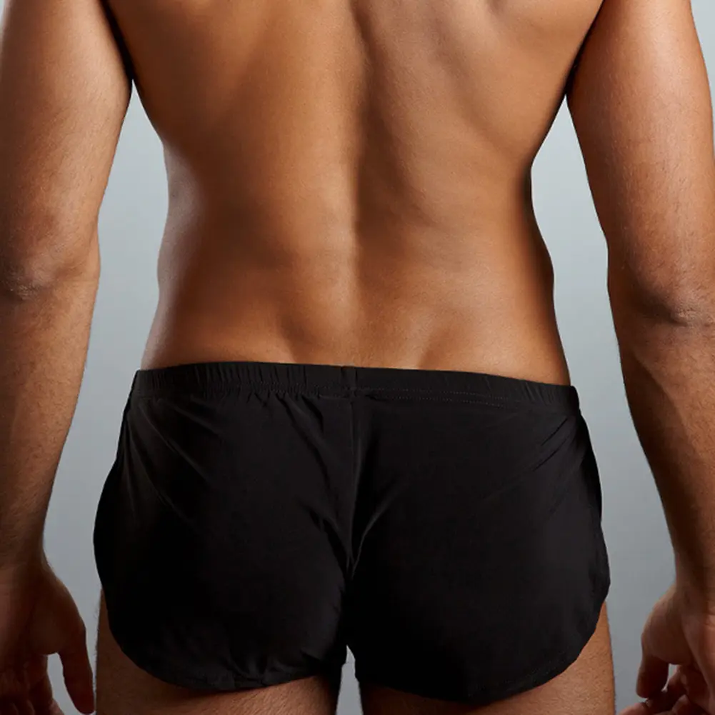 2022Low Rise Shorts Man Elastic Waistband Underpants Shorts Sportswear Pajamas Side Split Underwear Shorts Panties трусы мужские