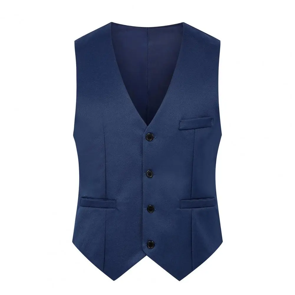 Men Suit Vest Single breasted Button Closure Waistcoat Slim Fit Male Sleeveless Suit Vest Casual Business Suits Waistcoat