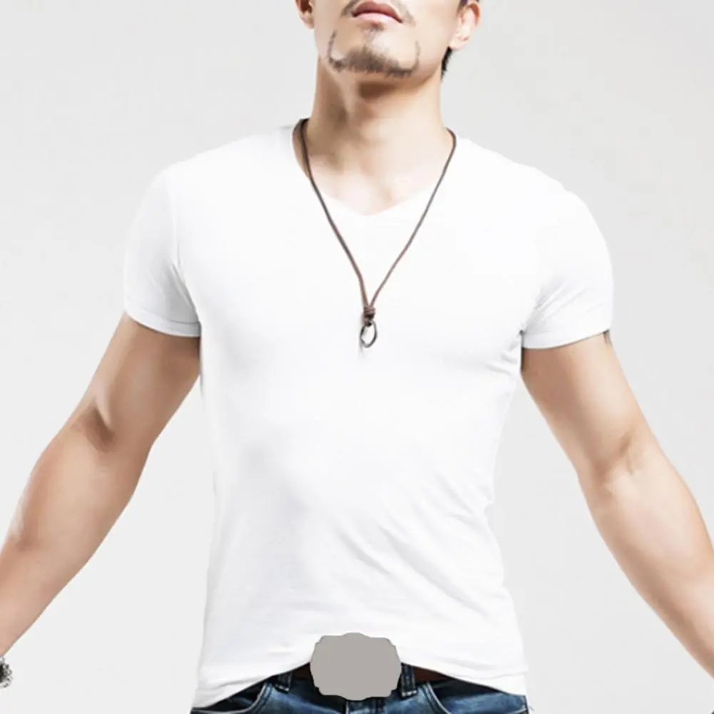 Men Summer Fitness T-shirt V Neck Short Sleeves Muscle Fit Men T-Shirt Quick-drying Pullover Casual Men Gym Sports Tight T-Shirt