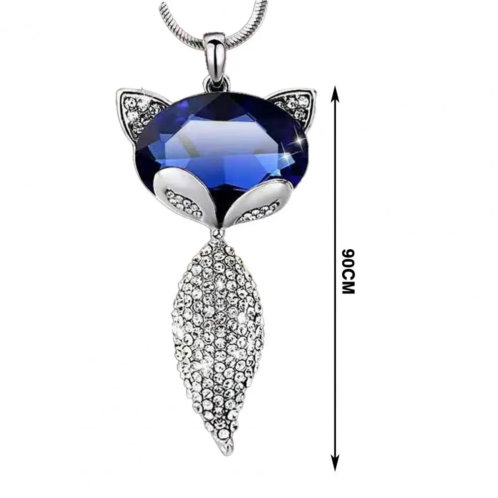 Shining Rhinestone Sweater Necklace Women Necklaces Pendants Tassel Sweater Chain Tulip Rose Flower Tassel Long Necklace Jewelry