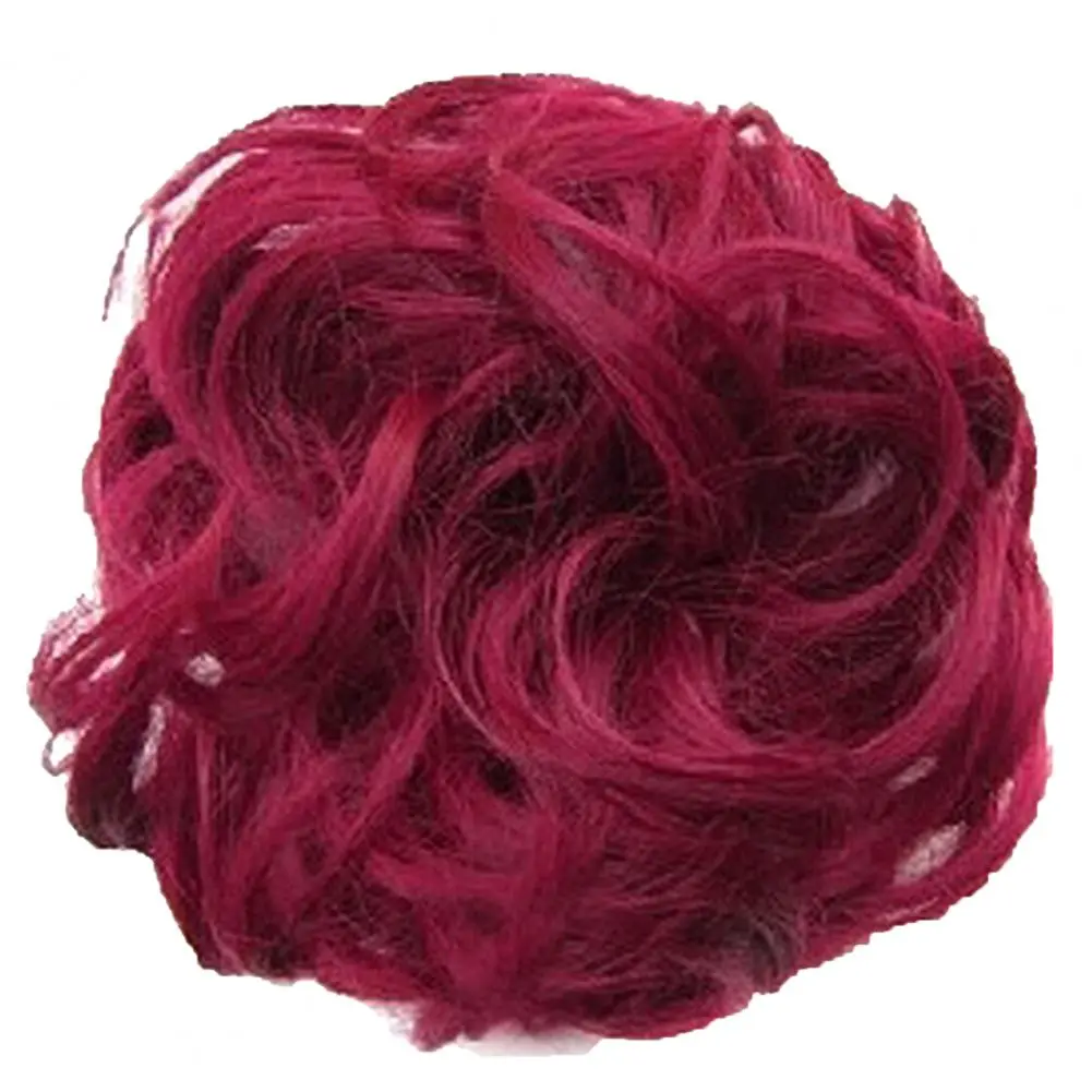 Women Hair Bun Natural Gary Brown Black Color Hair Buns Pad Elastic Hair Rope Rubber Band Hair Extensions Hairpiece Hair Donut