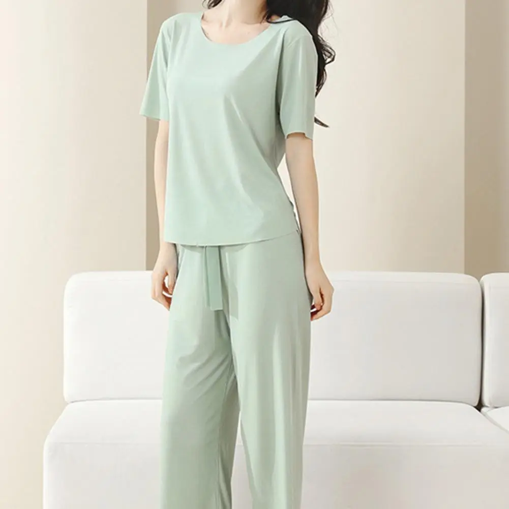 Women Loungewear Set Loose Pajamas Set Comfortable Thin Pajamas Pants Suit Women's Pajama Sets Ice Silk Soft Sleepwear Homewear