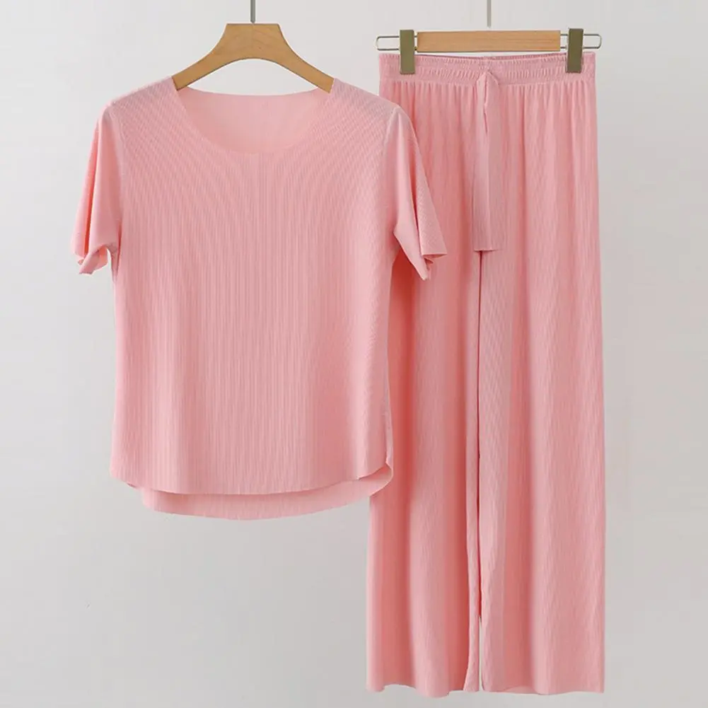 Women Loungewear Set Loose Pajamas Set Comfortable Thin Pajamas Pants Suit Women's Pajama Sets Ice Silk Soft Sleepwear Homewear