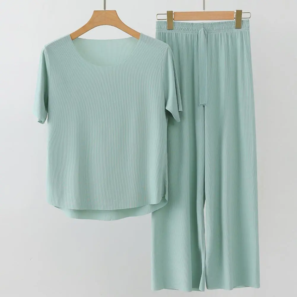 Women Loungewear Set Loose Pajamas Set Comfortable Thin Pajamas Pants Suit Women's Pajama Sets Ice Silk Soft Sleepwear Homewear