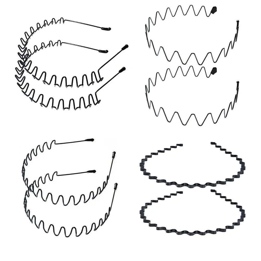 1/2Pcs Men Headband Metal Iron Headband Women Unisex Wave Hair Head Hoop Band Korean Fashion Sport Hairband Hair Accessories