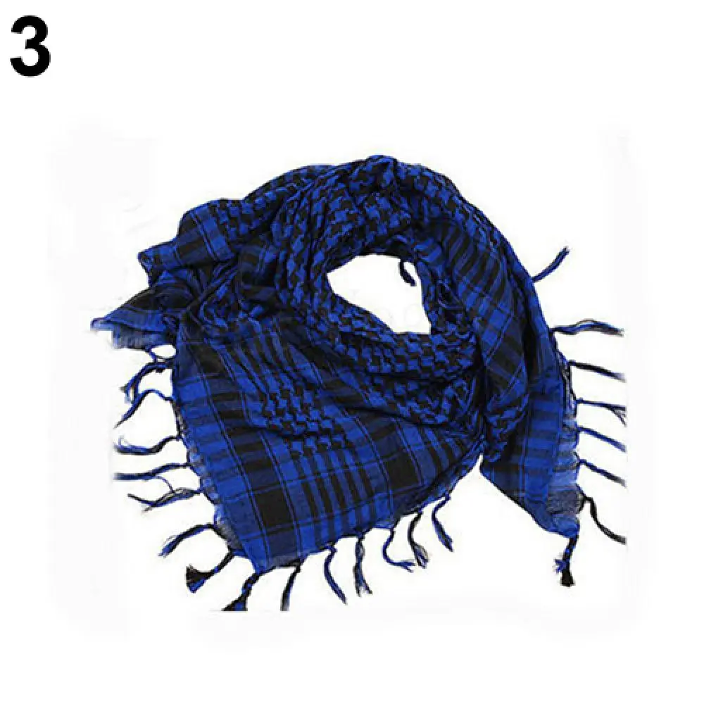 100cm Plaid Scarf Large Square Muslim Hijab Desert Arabian Scarf Military Windproof Camping Hiking Scarf Cycling Scarf