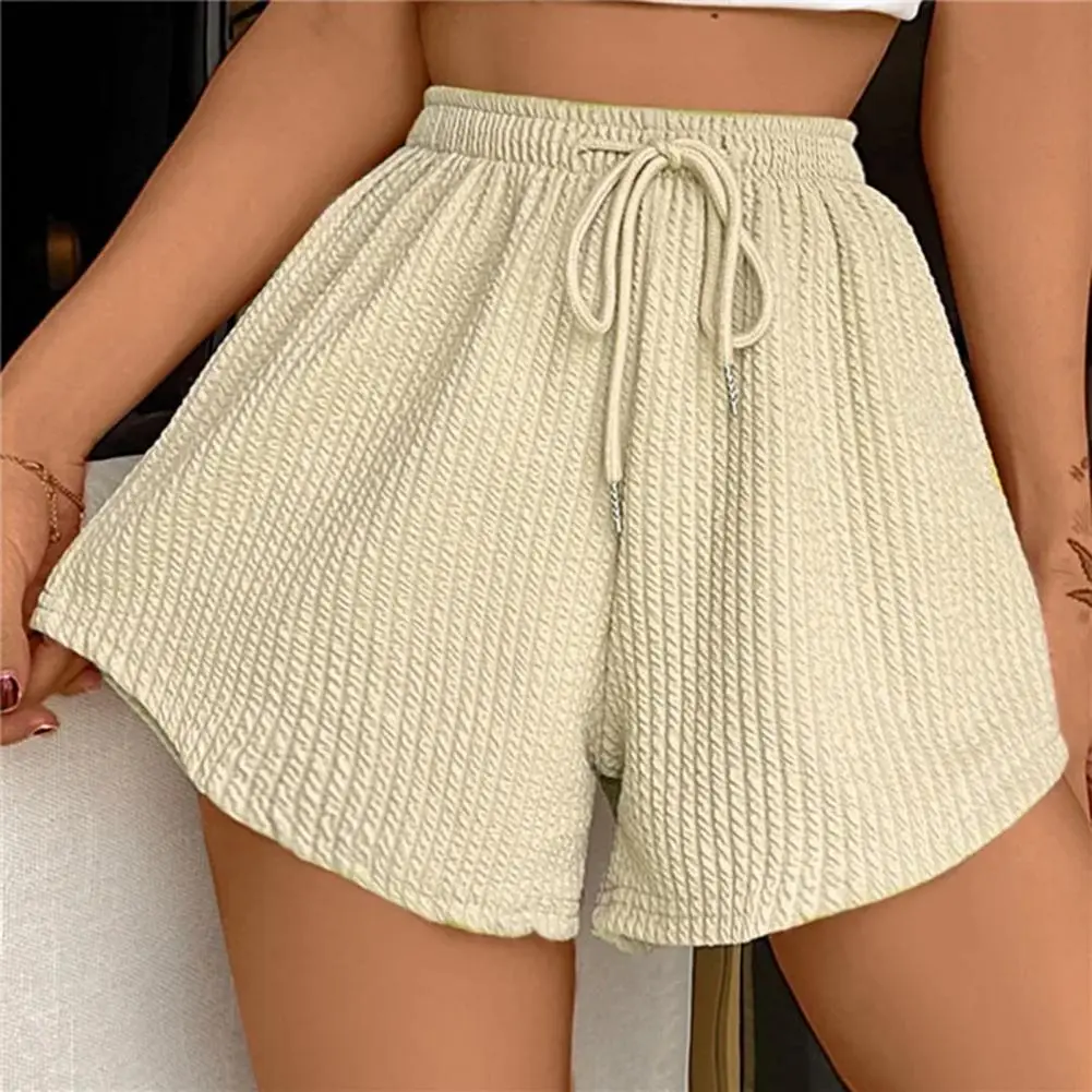 2024 Waffle Women's Shorts Summer Solid High Waist Black Shorts Women Fashion Casual Basic Short Pants Female Comfortable Shorts