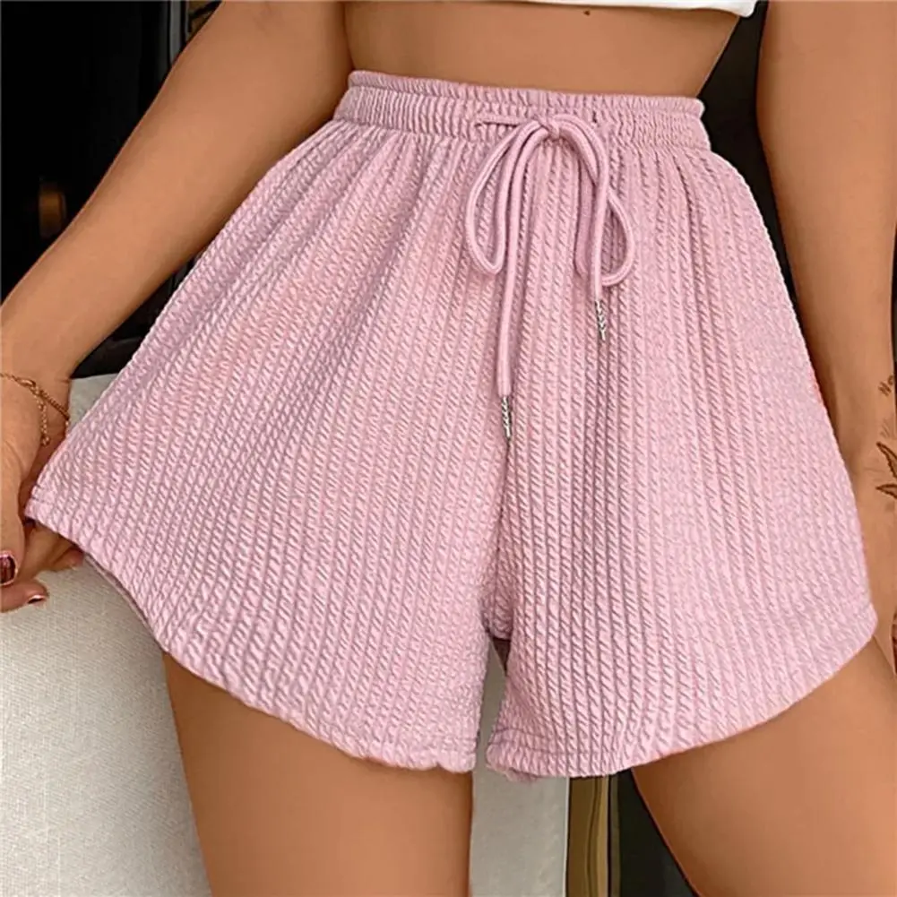 2024 Waffle Women's Shorts Summer Solid High Waist Black Shorts Women Fashion Casual Basic Short Pants Female Comfortable Shorts