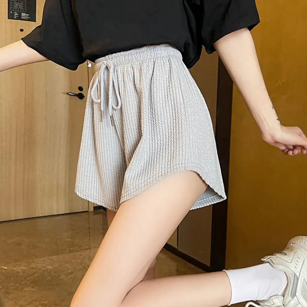 2024 Waffle Women's Shorts Summer Solid High Waist Black Shorts Women Fashion Casual Basic Short Pants Female Comfortable Shorts