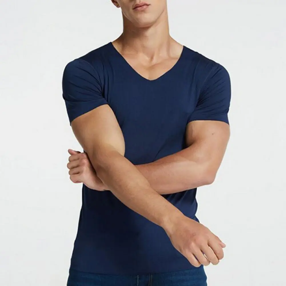Seamless Ice Silk T-shirt Quick-drying Sports Shirt Breathable Solid Color Youth Short-sleeved T-shirt Base Layer Sport Tee Top