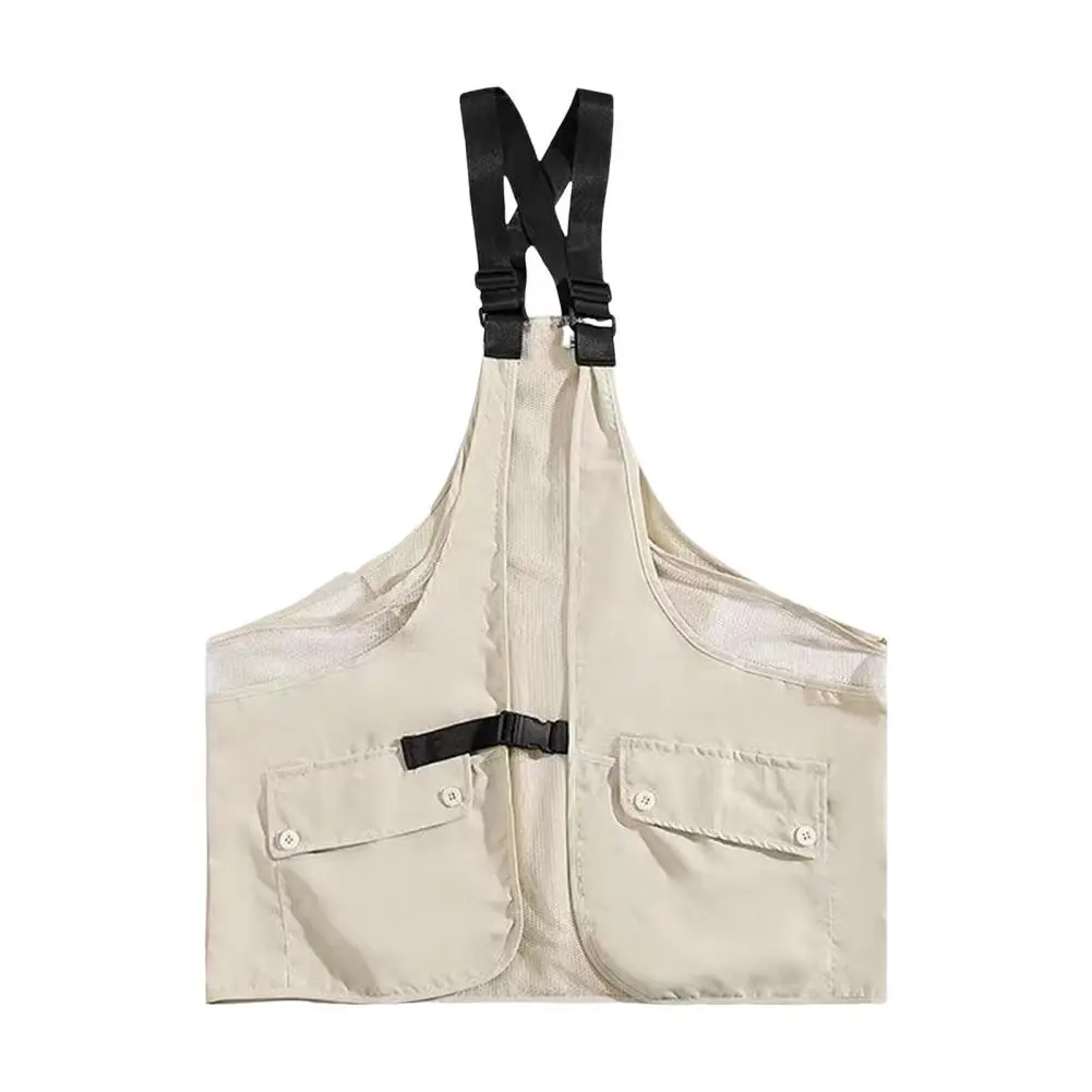 Chest Bag Vest Hip-Hop Style Adjustable Straps Design Multi Big Pockets Men Waistcoat Street Style Unisex Sports Vest Streetwear