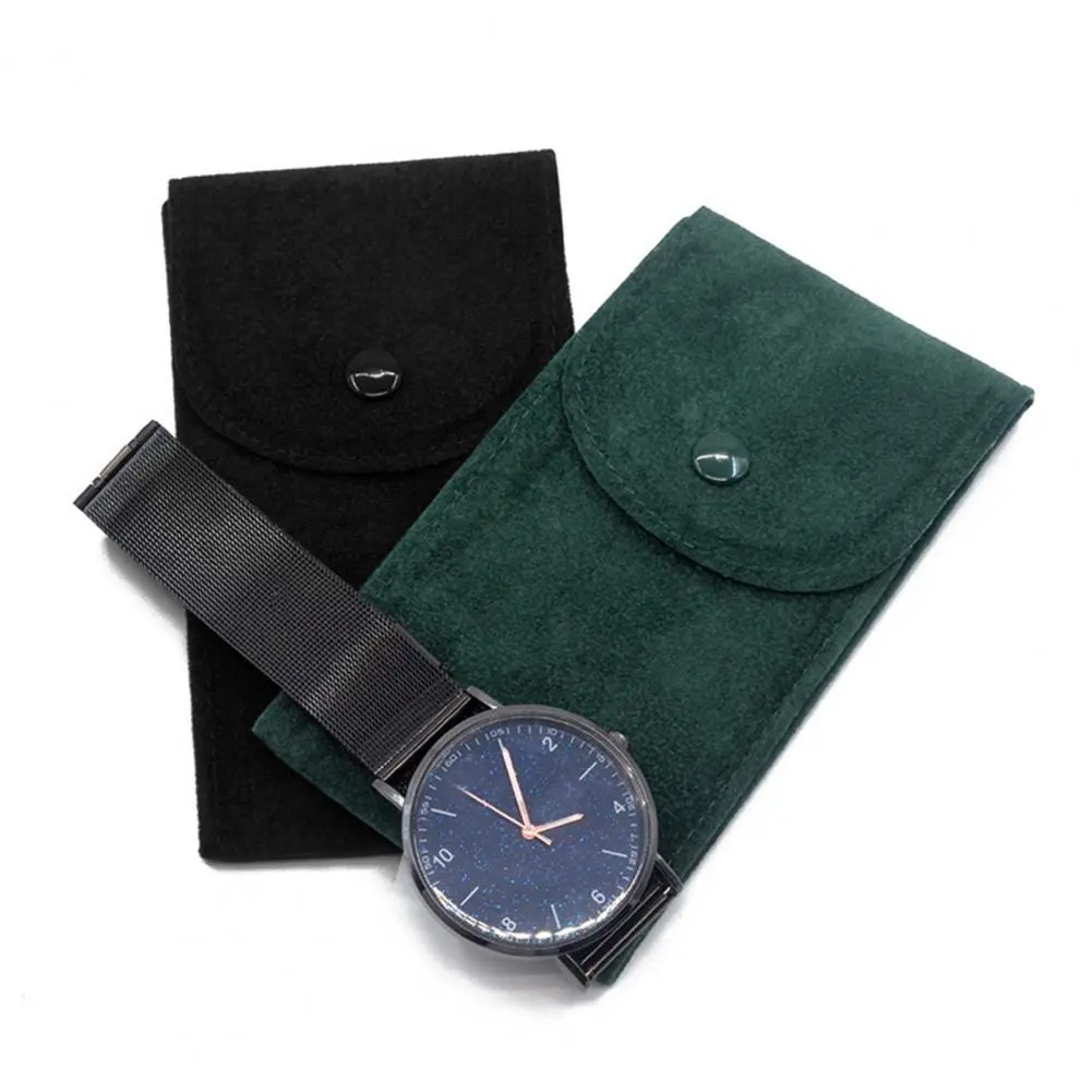 Velvet Snap Watch Bag Flannel Bag Packaging Bag Ring Bracelet Gift Bag Travel Storage Case Watch Lovers Jewelry Organizer Pouch