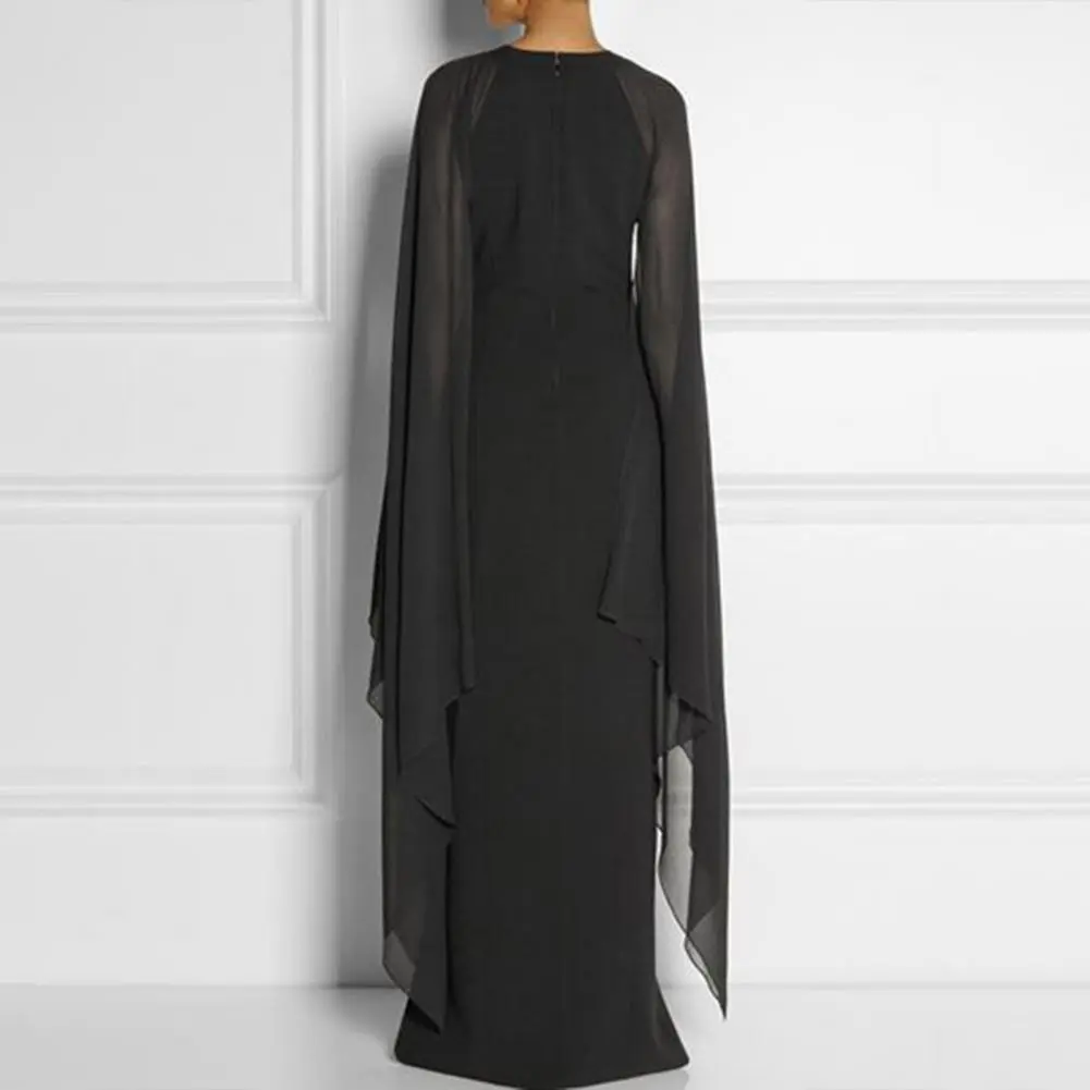 Large Size Chiffon Irregular Shawls Women Dress  Side Split Irregular Hem Cocktail Party Dress Irregular Elegant Maxi Dress