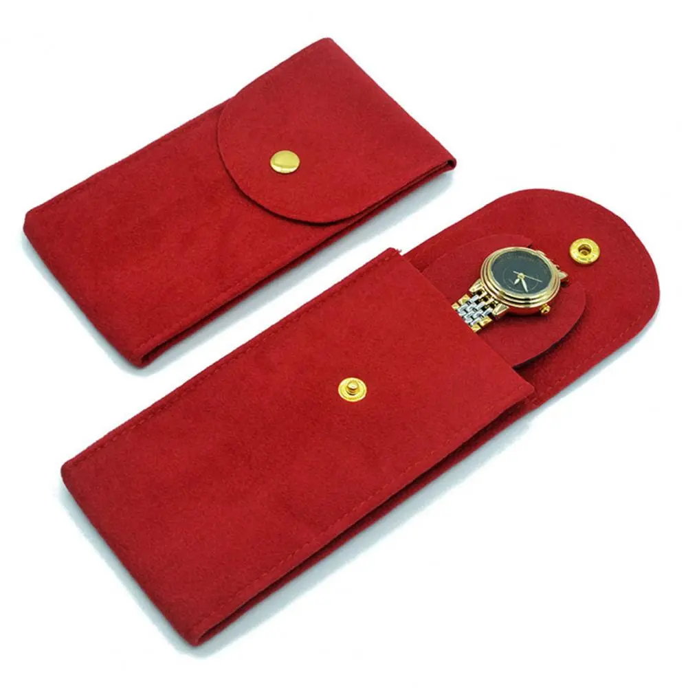 Velvet Snap Watch Bag Flannel Bag Packaging Bag Ring Bracelet Gift Bag Travel Storage Case Watch Lovers Jewelry Organizer Pouch