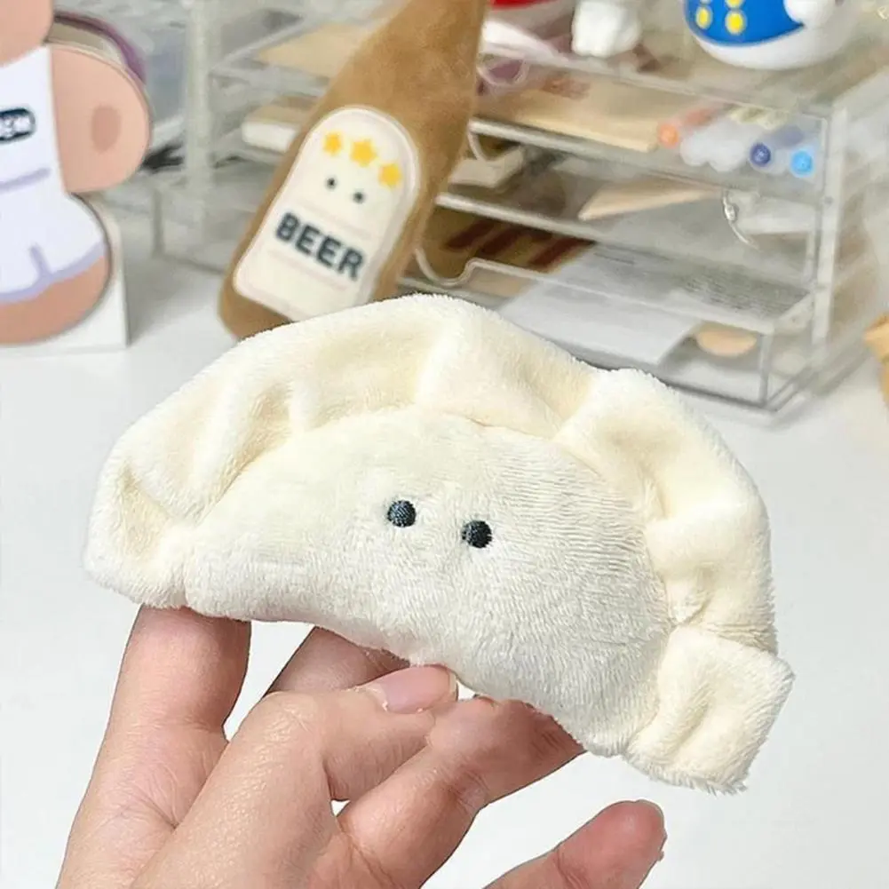 Pearl Chain Plush Keychain Backpack Plush Doll Pendant Novelty Handbag Charm Pendant Keyring Cartoon Food Dumpling Key Chain