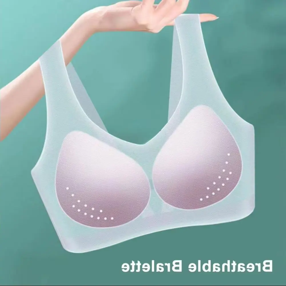 2025 Ultra-Thin Breathable Ice Silk Bra Women's Seamless Vest Wrap Bra Small Chest Together Wireless Bras Sleep Women Bralette