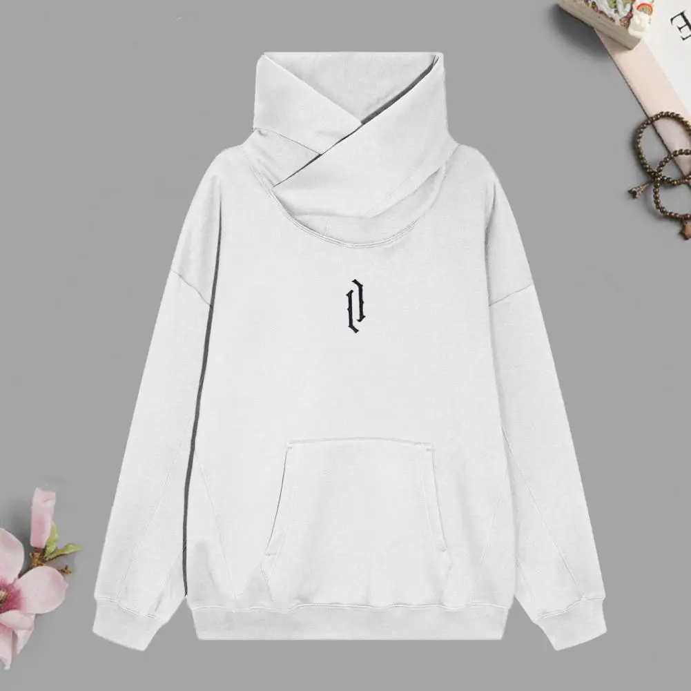 2024 Turtleneck Men Hoodie Thermal Thick Oversized Big Pocket Sweatshirt Hip Hop Warm High Collar High Street Winter Hoody