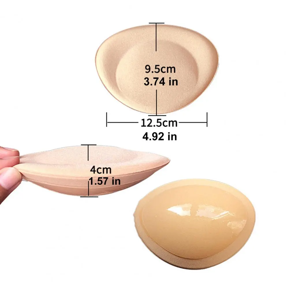 4cm Thick Bra Pads Insert Reusable Sticky Bra Inserts Adhesive Push Up Fuller Bust Inserts Lift Bikini Padding Breast Enhancer