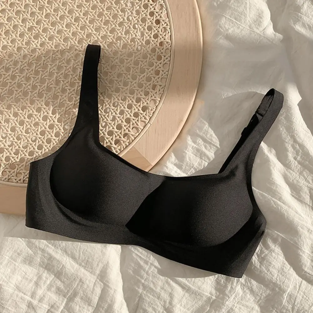 Women Bra Square Neck Wireless No Trace Thin Lingerie Padded Small Breasts Close Together Padded Bra Prevent Sagging Push Up Bra