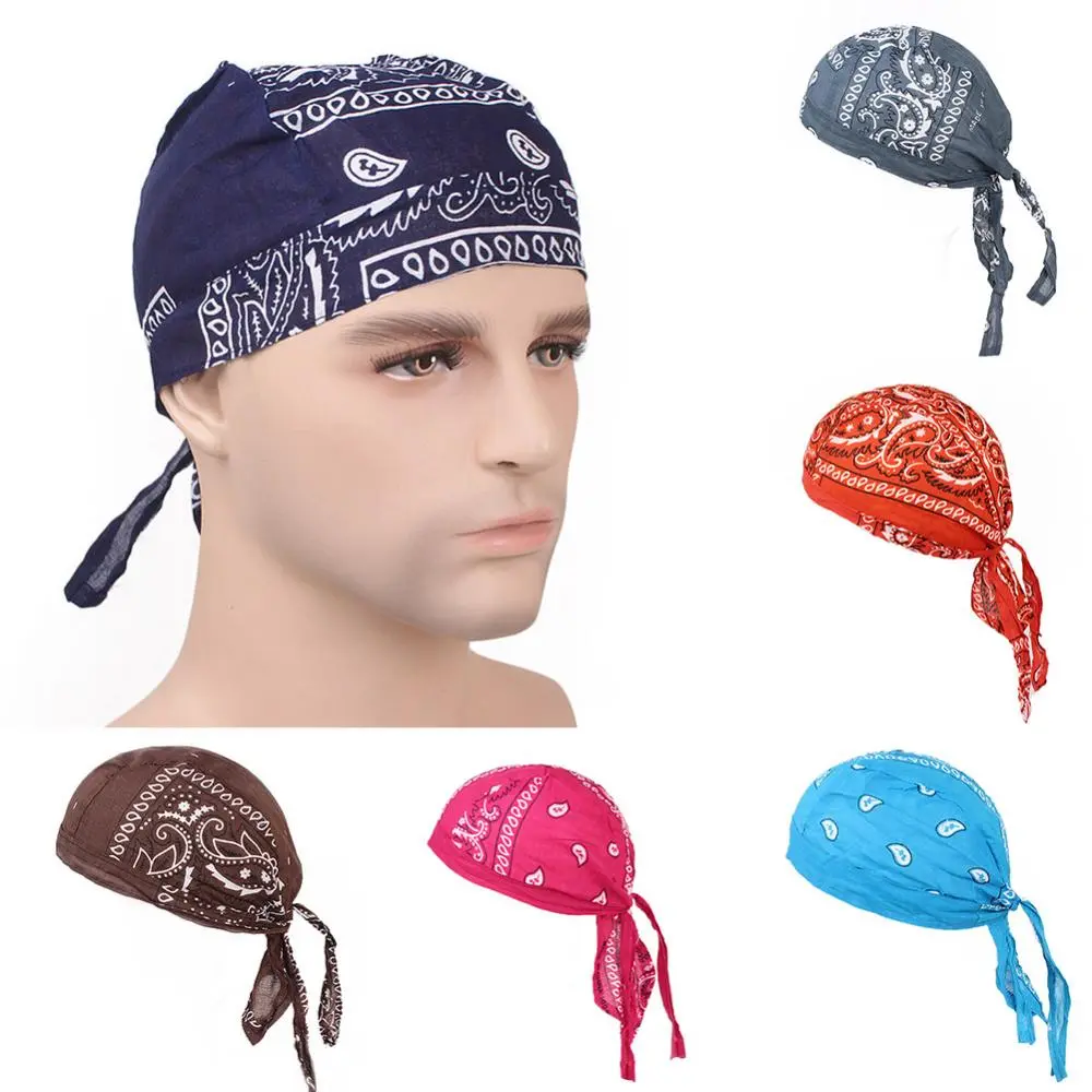 Cotton Durags Bandanas Turban Hat Pirates Cycling Cap Headband Wigs Durag Helmet Liner Sport Headband Scarf Hair Scarf Skullies