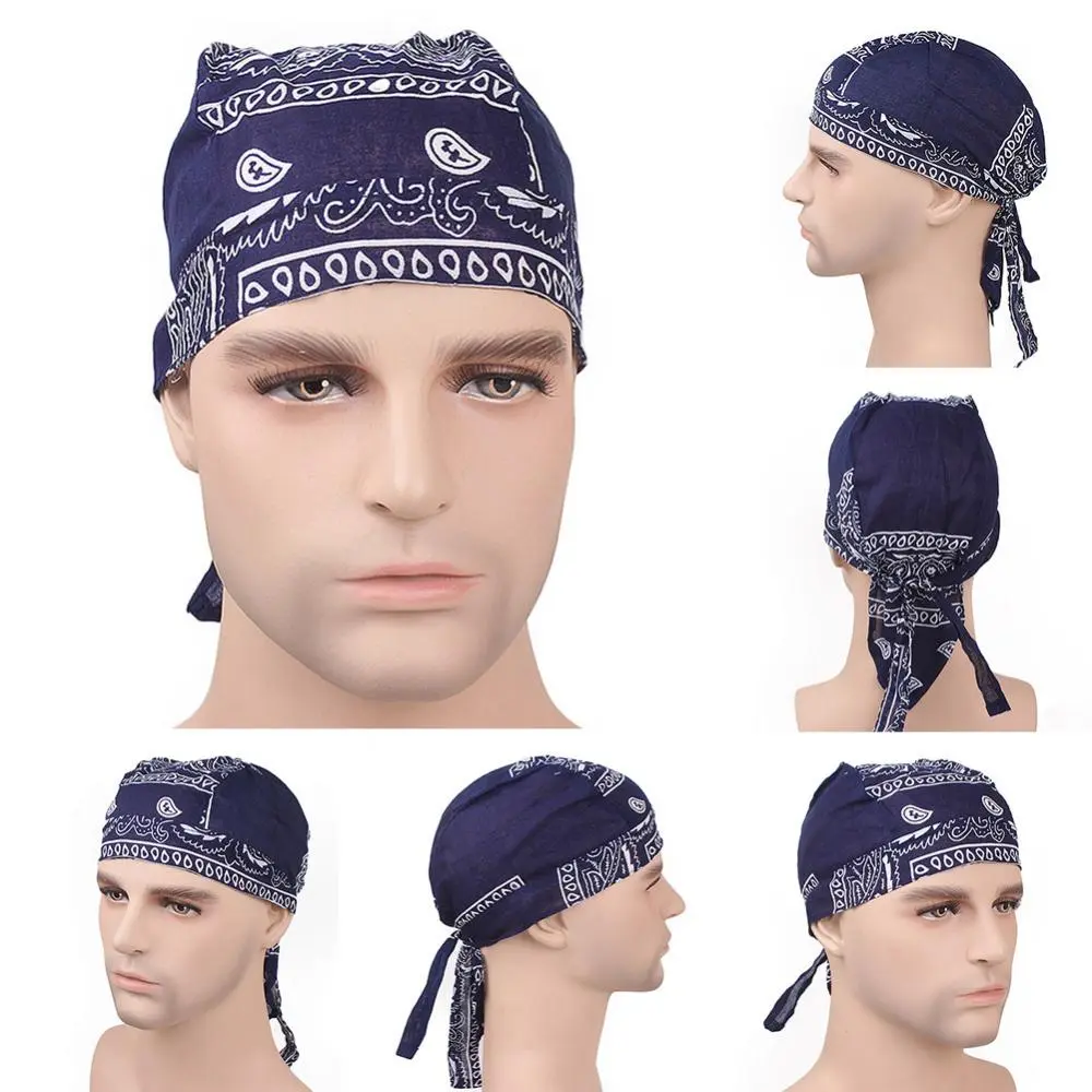 Cotton Durags Bandanas Turban Hat Pirates Cycling Cap Headband Wigs Durag Helmet Liner Sport Headband Scarf Hair Scarf Skullies