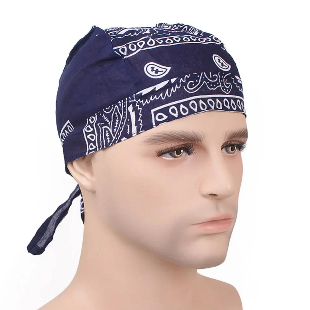 Cotton Durags Bandanas Turban Hat Pirates Cycling Cap Headband Wigs Durag Helmet Liner Sport Headband Scarf Hair Scarf Skullies