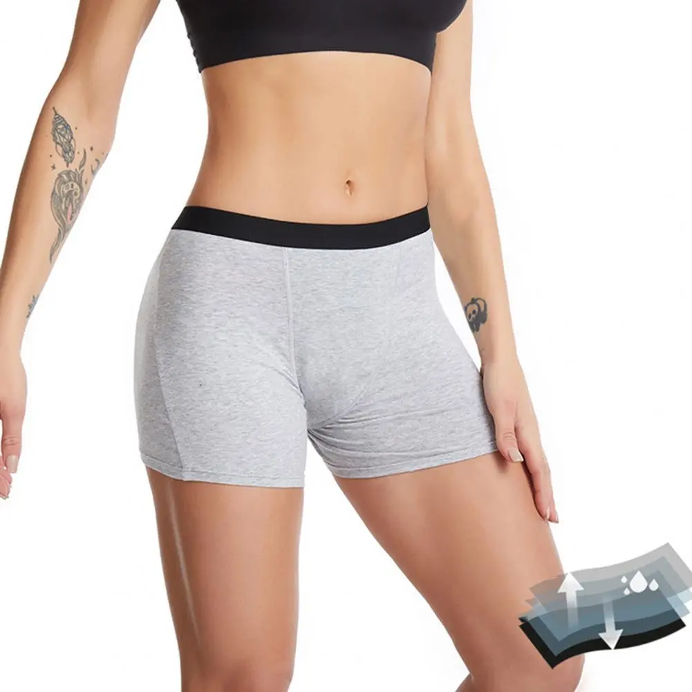 Comfortable Middle-waisted Women Ultra-thin Boxers Absorbent Cotton Menstrual for Heavy Flow Ladies Girls for Nighttime for Men