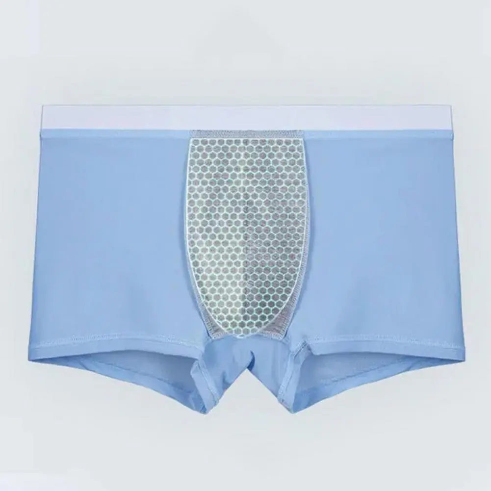 4Pcs U Convex Men Shorts Briefs Elastic Waistline Men Panties Ice Silk Seamless Seamless Soft Underpants Sweat Absorbing Panties