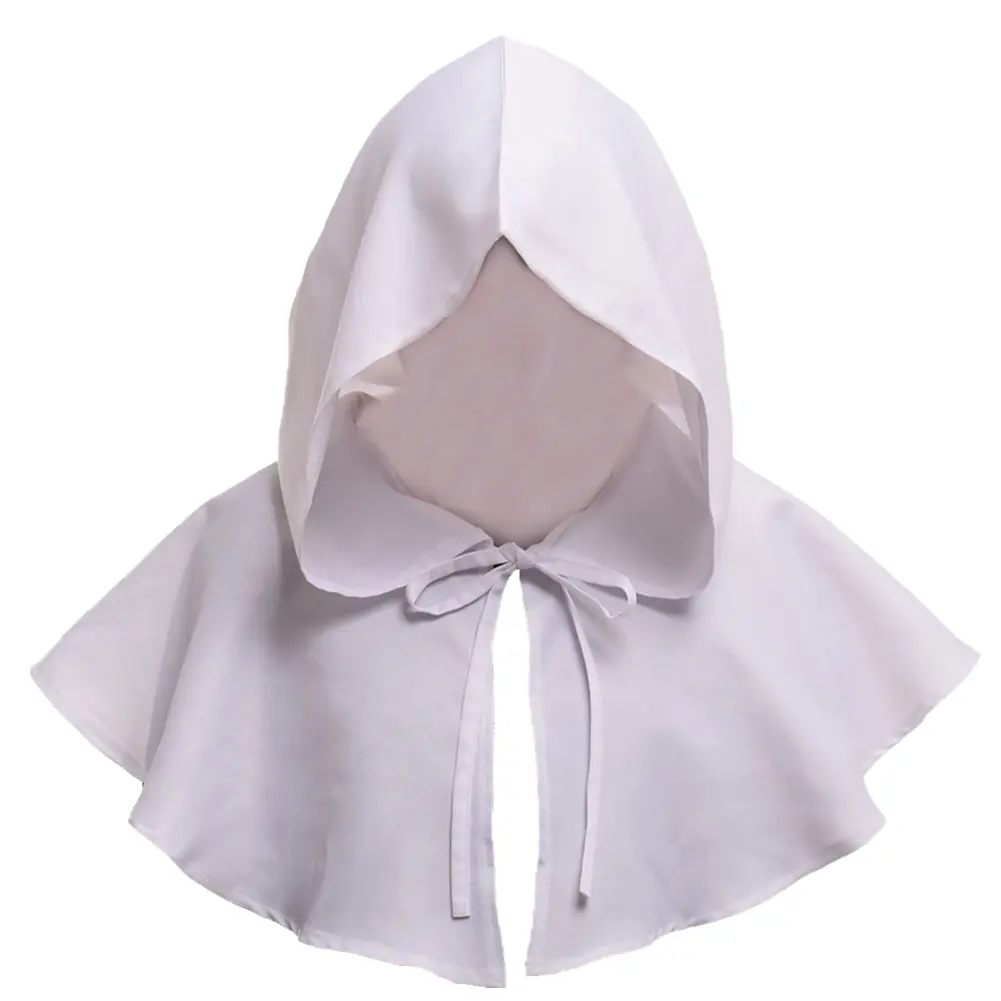 Men Women Open Front Solid Hooded Cape Party Halloween Witch Lace Up Witchcraft Classic Cosplay Masquerade Cowl Hat Medieval