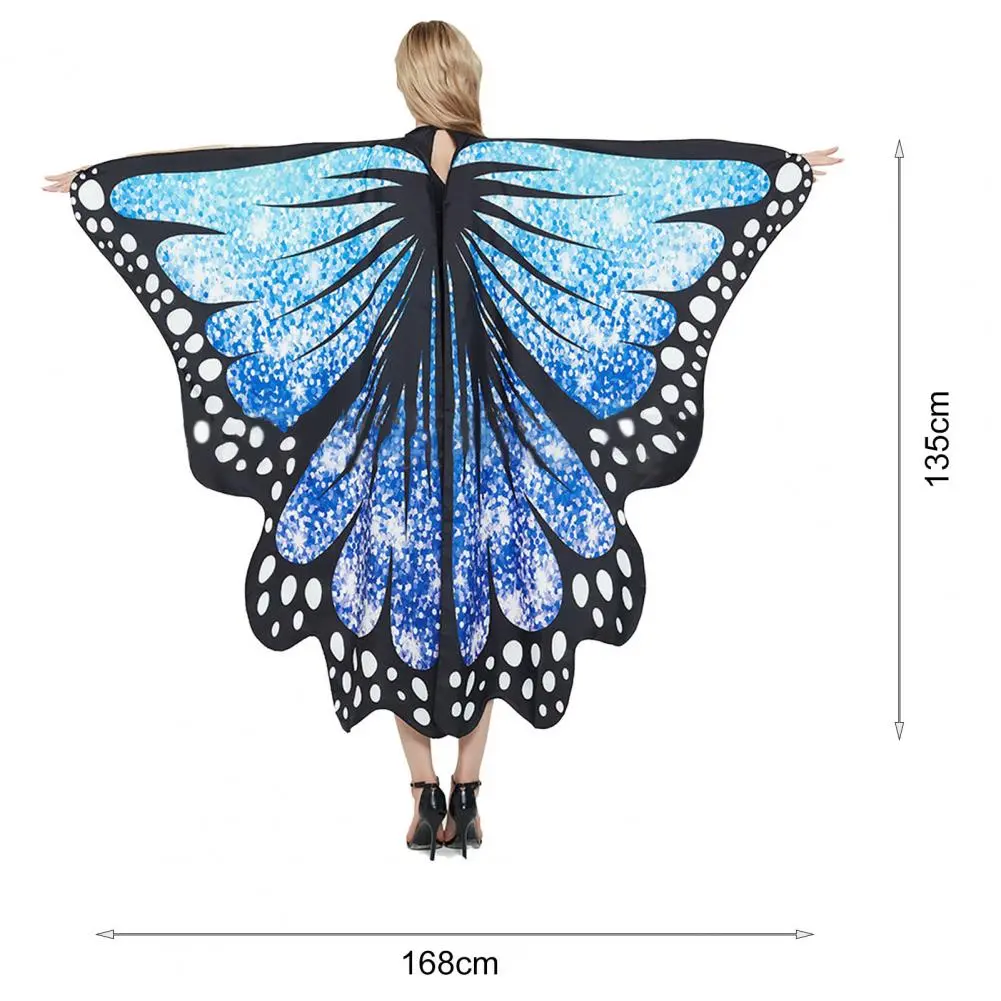 Colorful Butterfly Shawl Starry Sky Print Lace Up Kids Performance Wings Large Butterfly Cape for Stage Dress-up Shawl Cloak