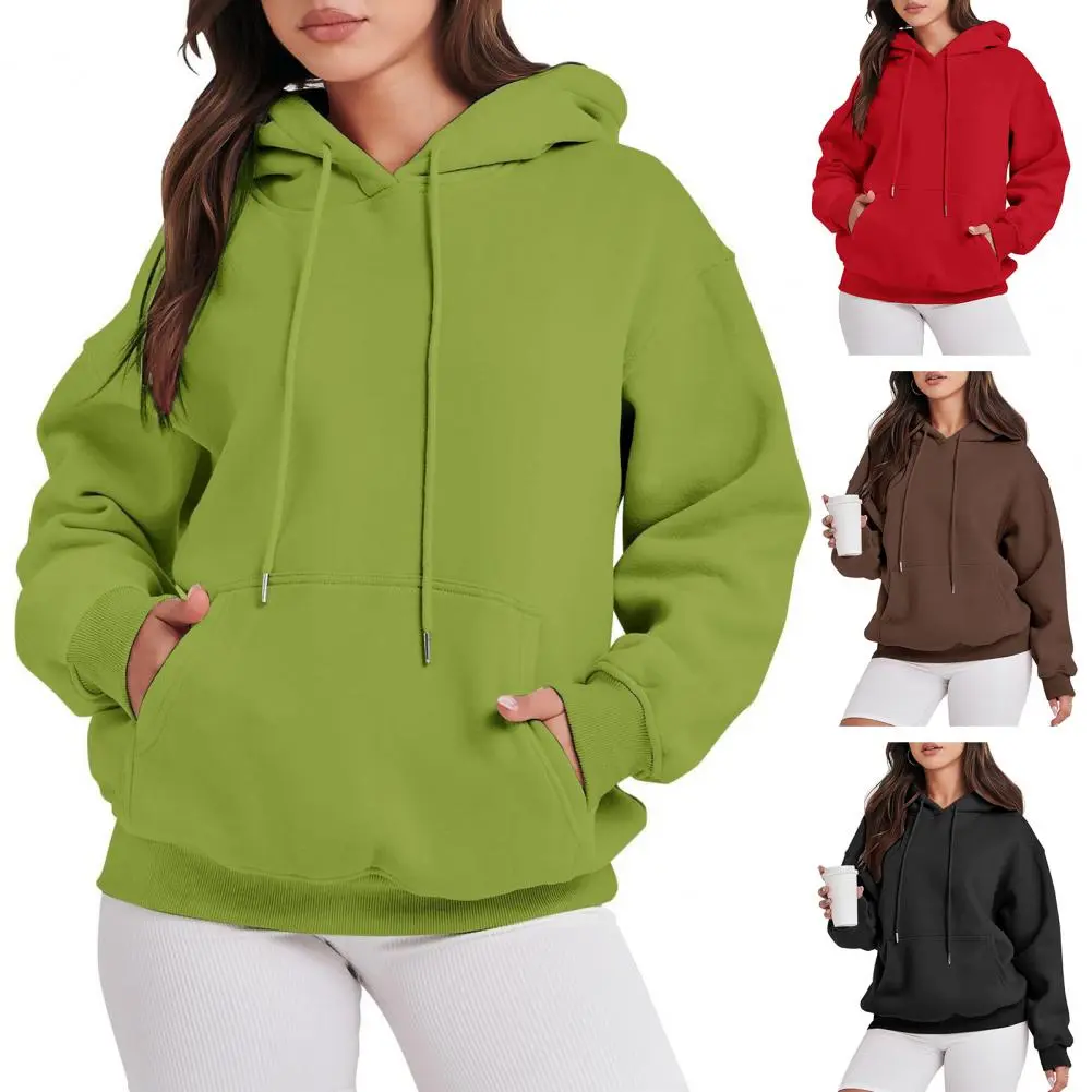 Personalized Hooded Sweater Polyester Spandex Sweatshirt Trendy Women's Oversized Hoodies with Drawstring Pullover for Fall
