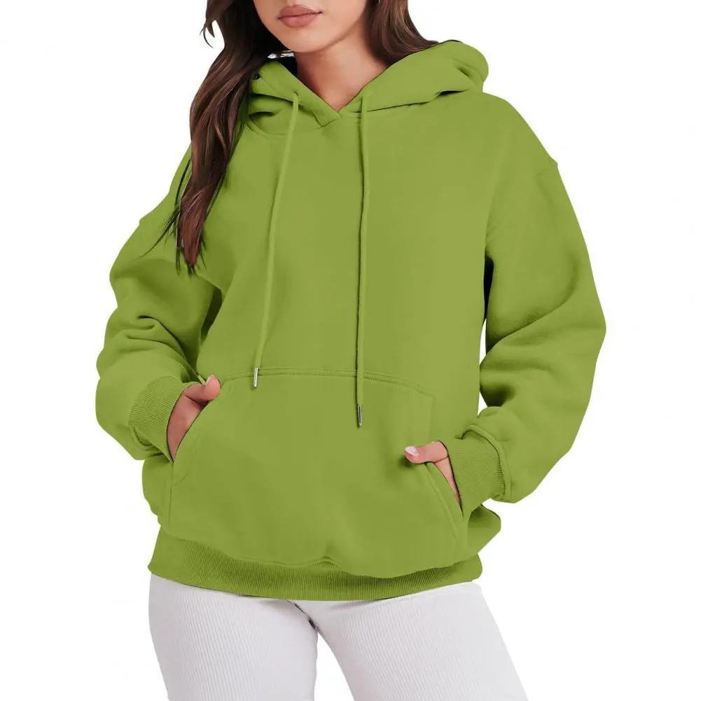 Personalized Hooded Sweater Polyester Spandex Sweatshirt Trendy Women's Oversized Hoodies with Drawstring Pullover for Fall