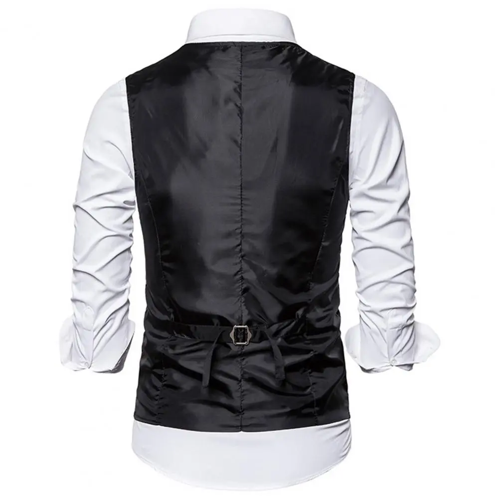Men Vest Jacquard Single-breasted Spring Autumn Slim Suit Wedding Vest Men Straight V Neck Stage Costumes Vest chaleco hombre