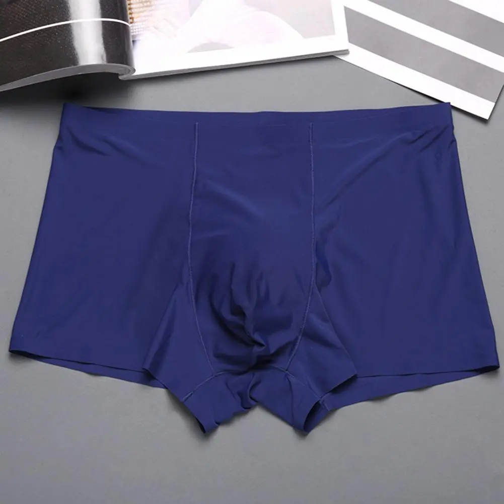 Men Boxer Underwear U-convex Panties Men's Mid-rise High Elasticity Boxer Briefs in Solid Colors with for Daily for Comfort